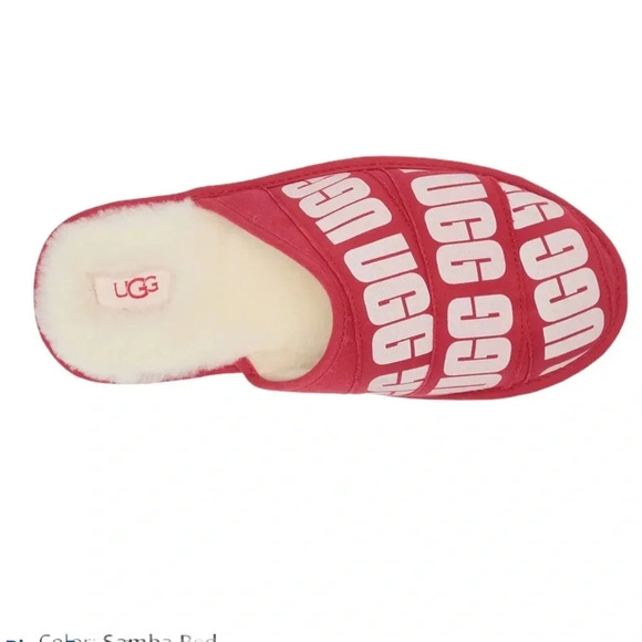UGG Men's Red fur Scuff  Slipper Sz 8 - Picture 6 of 12